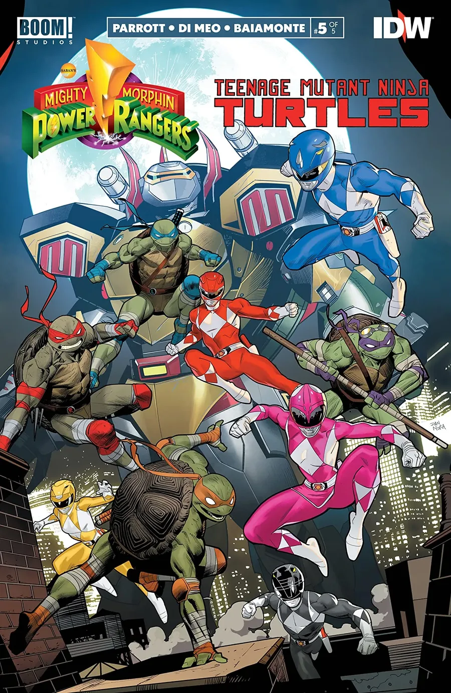Mighty Morphin Power Rangers Teenage Mutant Ninja Turtles #5 Cover A Regular Dan Mora Cover