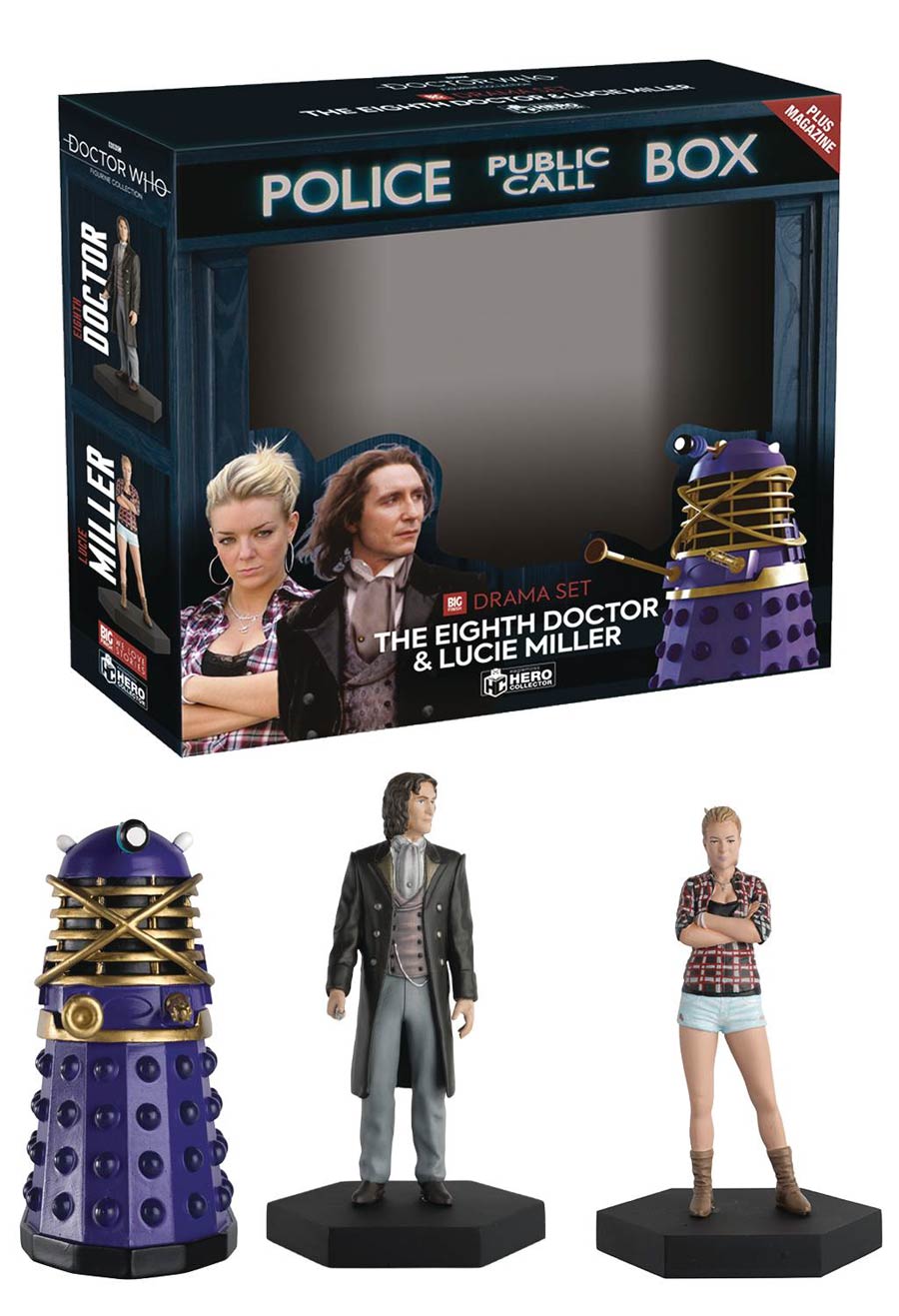 Doctor Who Figurine Collection Companion Set #9 8th Doctor Lucie Miller Time Controller Dalek