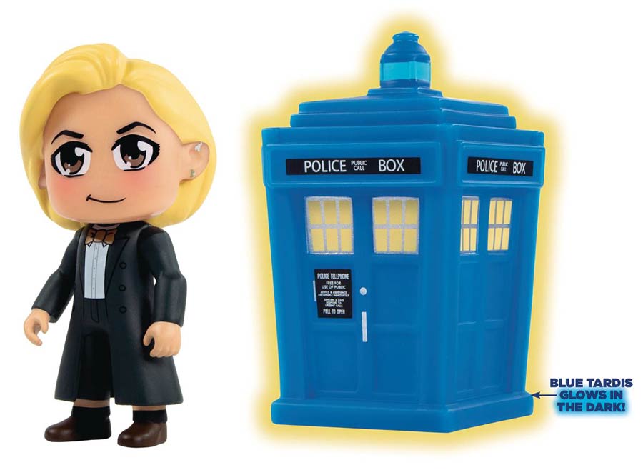 Doctor Who Titans Thirteenth Doctor In Tuxedo With TARDIS Kawaii-Style 3-Inch Vinyl Figure Set
