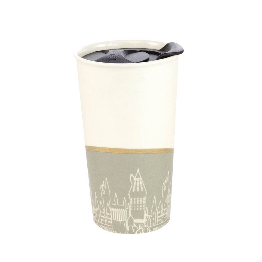 Harry Potter Hogwarts Gray & White Ceramic Tumbler