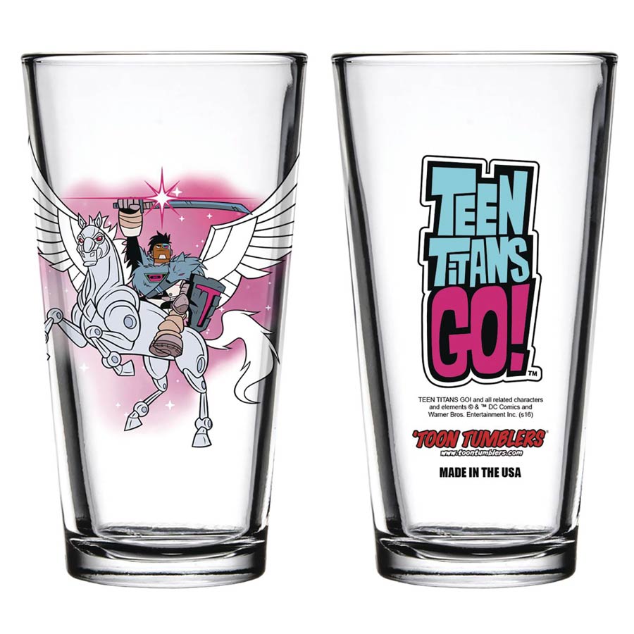 Teen Titans Go Night Begins To Shine Pint Glass - Cyborg