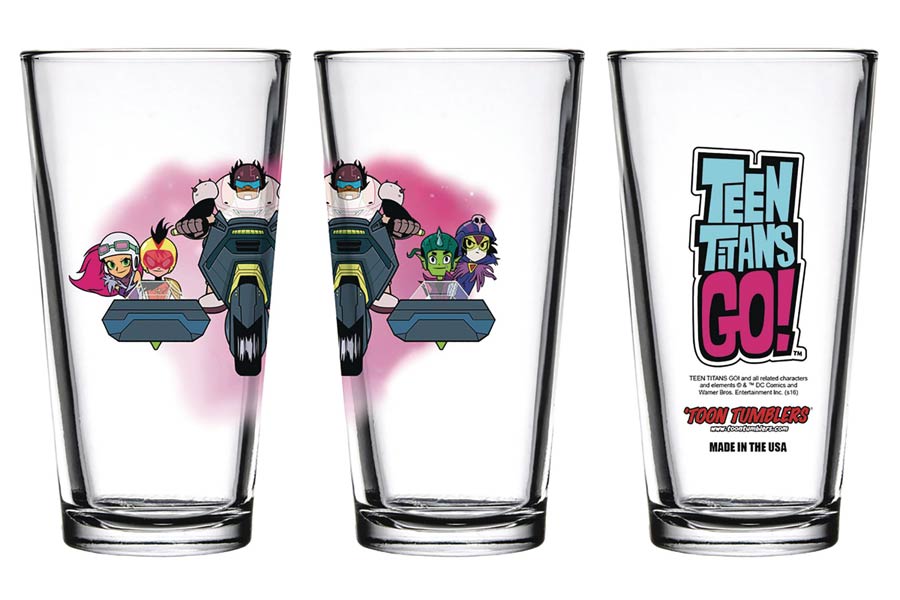 Teen Titans Go Night Begins To Shine Pint Glass - Team Cycle
