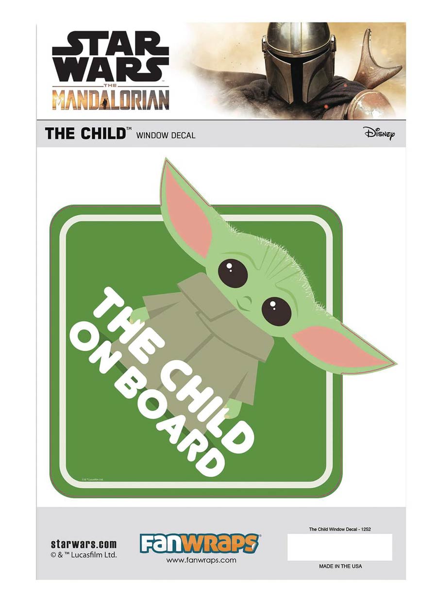 Star Wars The Mandalorian The Child On Board Window Decal