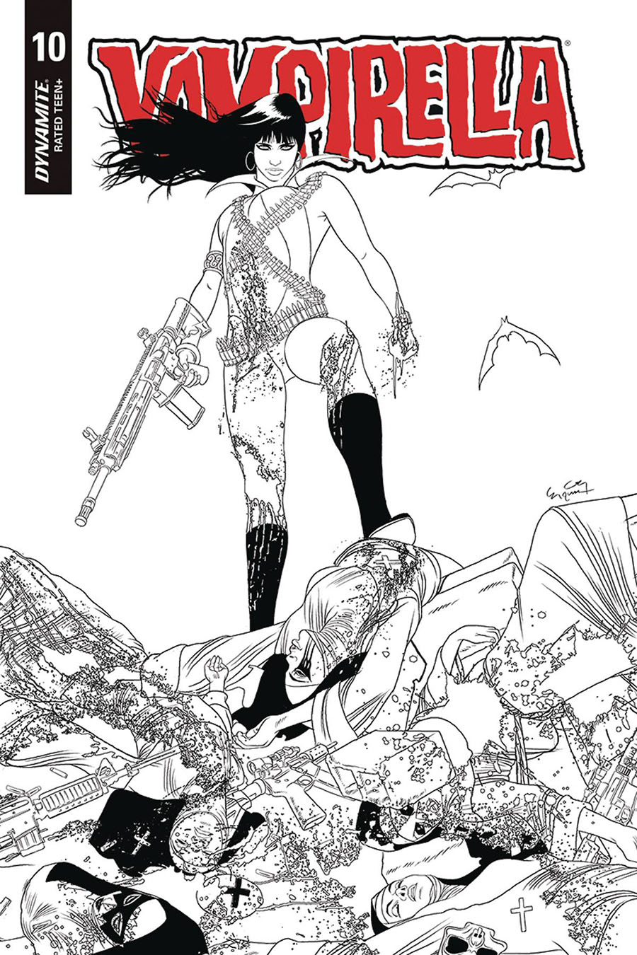 Vampirella Vol 8 #10 Cover M Incentive Ergun Gunduz Black & White Cover