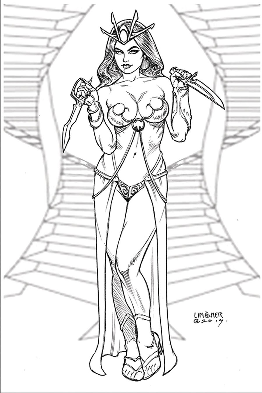 Dejah Thoris Vol 3 #5 Cover P Incentive Joseph Michael Linsner Black & White Virgin Cover