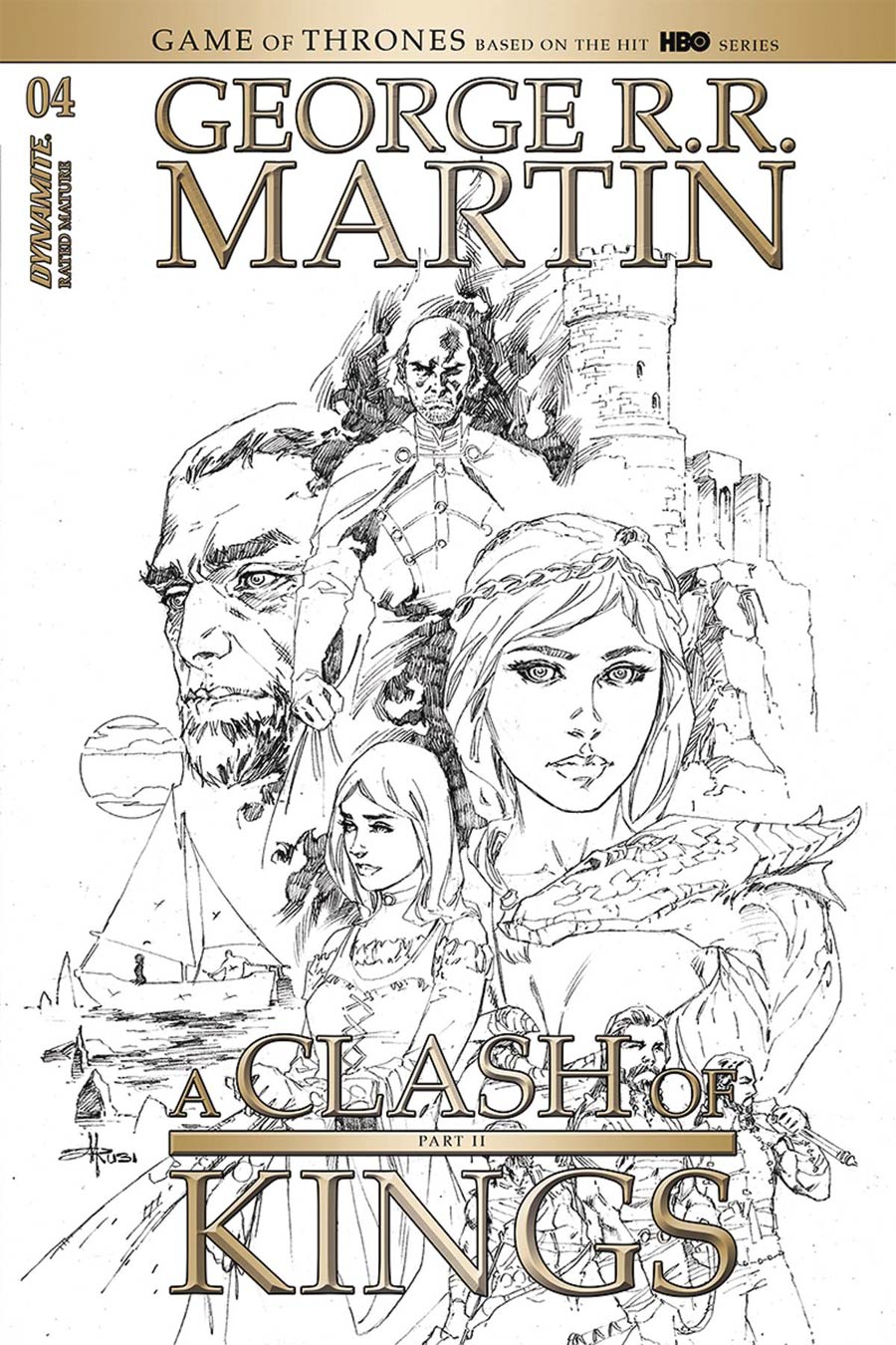 Game Of Thrones Clash Of Kings Vol 2 #4 Cover D Incentive Mel Rubi Black & White Cover