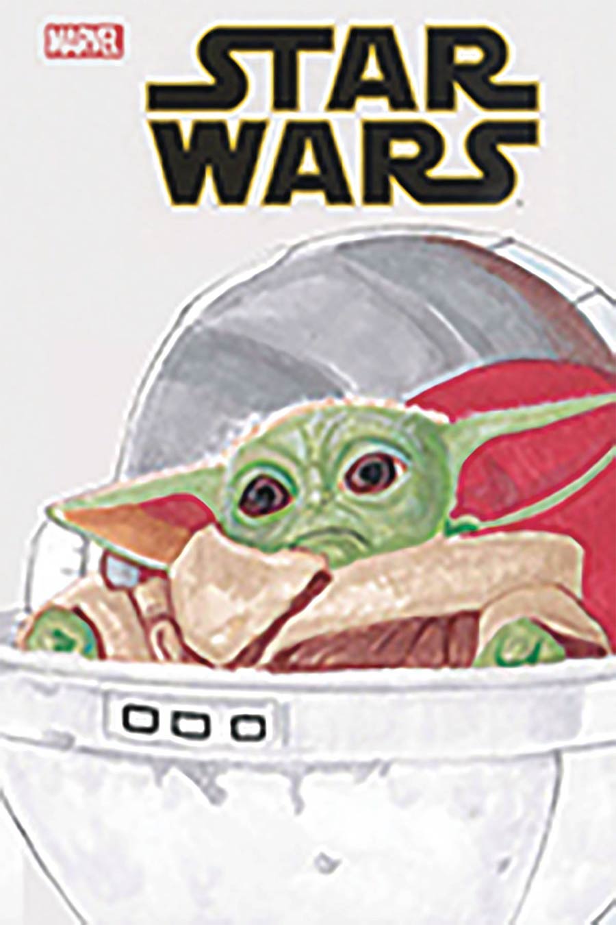 Star Wars Comic DF Baby Yoda Hand-Drawn Sketch By Scott Harrell