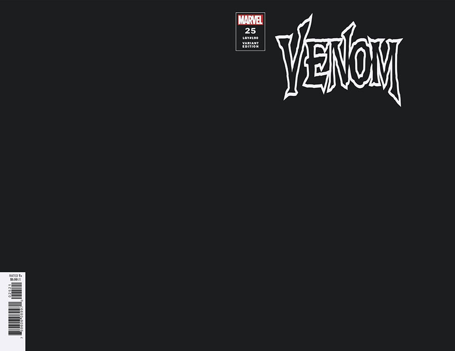 Venom Vol 4 #25 Cover F Variant Black Blank Cover