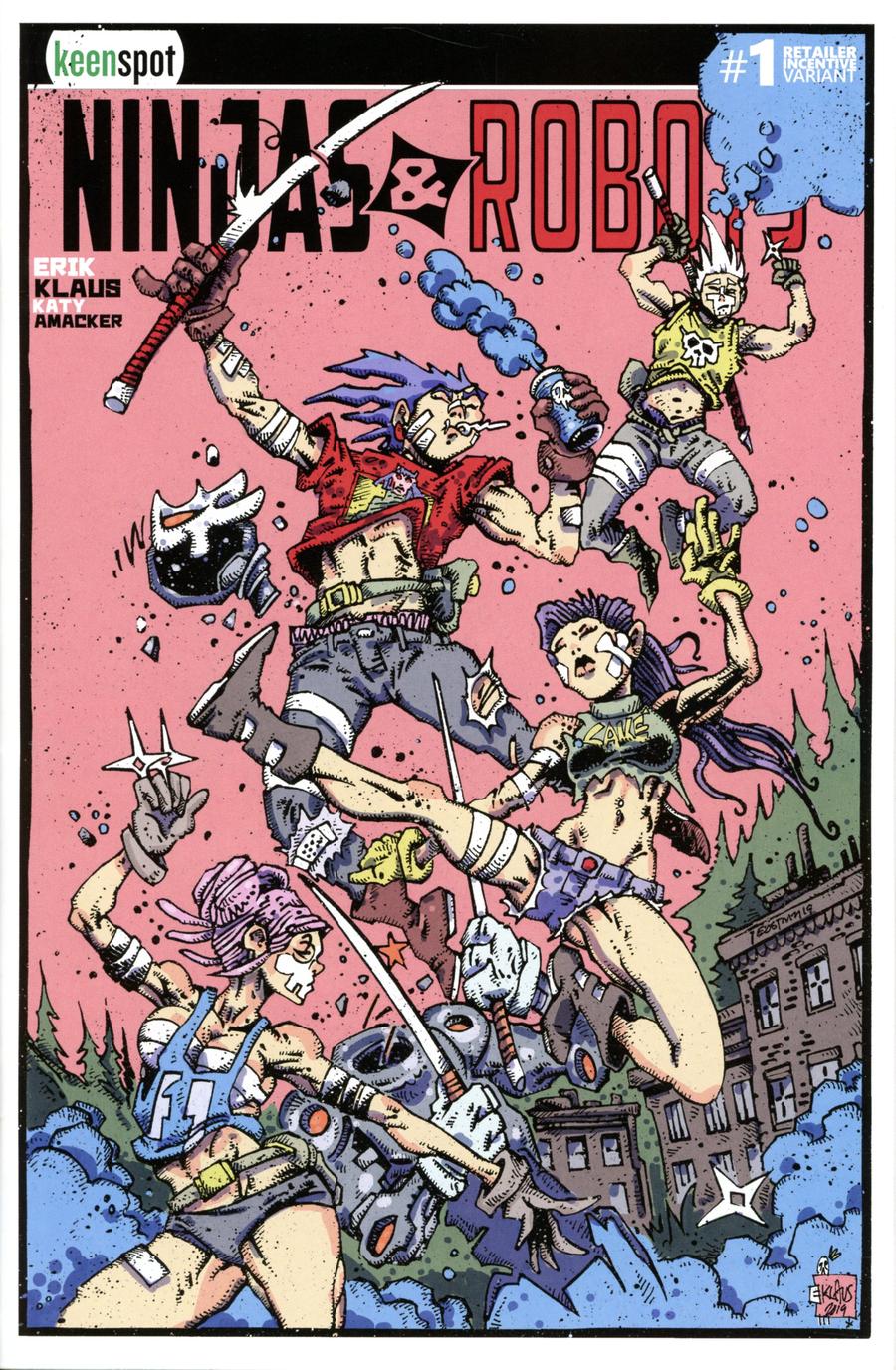 Ninjas And Robots #1 Cover F Incentive Erik Klaus & Kevin Eastman Variant Cover