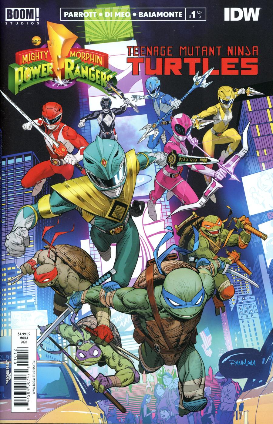 Mighty Morphin Power Rangers Teenage Mutant Ninja Turtles #1 Cover K 2nd Ptg Regular Dan Mora Cover