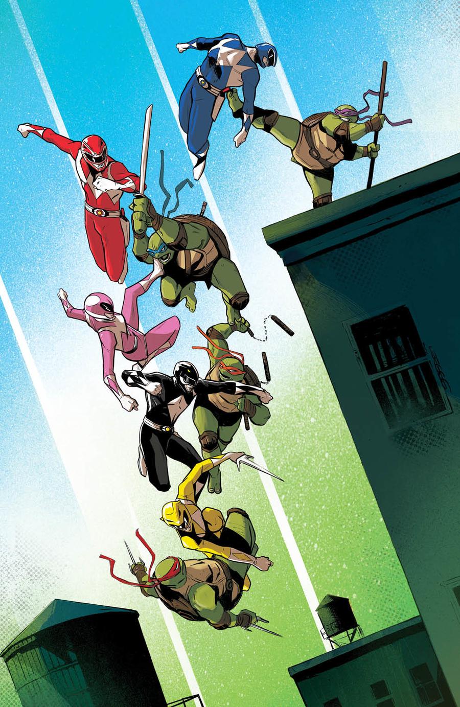 Mighty Morphin Power Rangers Teenage Mutant Ninja Turtles #3 Cover F Variant Lee Garbett Variant Cover