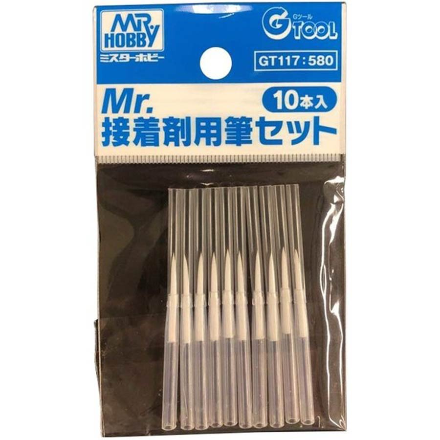 Mr. Hobby Tools - GT117 Mr. Cement Fine Brush Set (10 Brushes)