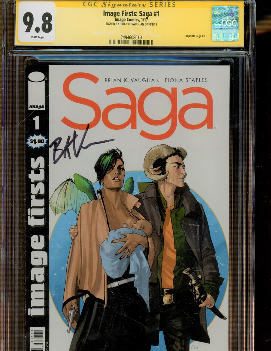 Image Firsts Saga #1 Cover B Signed By Brian K Vaughan CGC 9.8