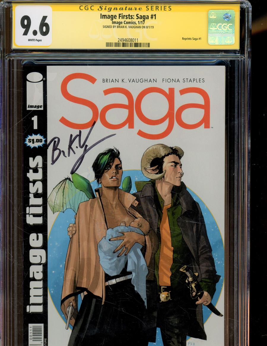 Image Firsts Saga #1 Cover C Signed By Brian K Vaughan CGC 9.6