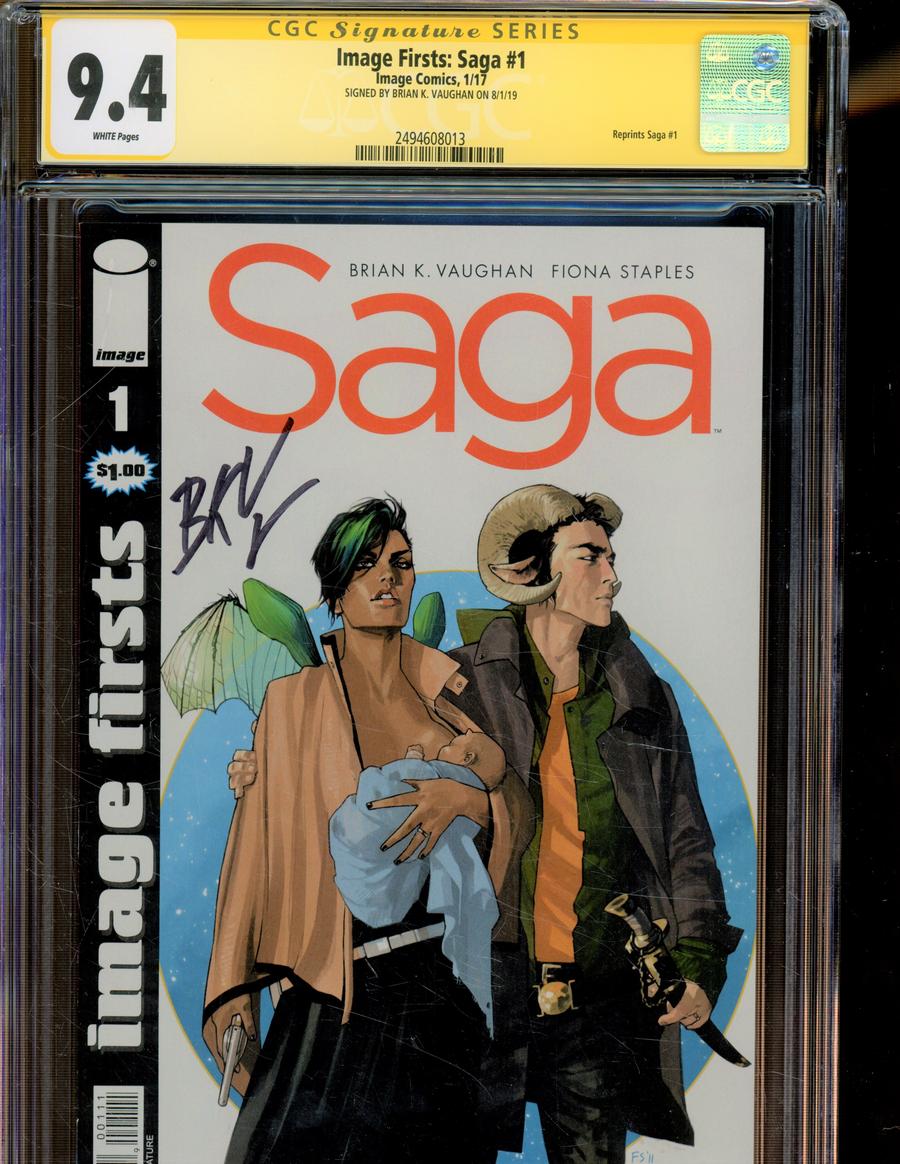 Image Firsts Saga #1 Cover D Signed By Brian K Vaughan CGC 9.4