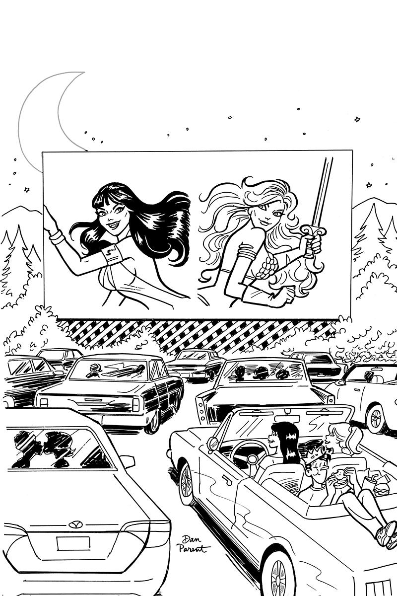 Red Sonja And Vampirella Meet Betty And Veronica #9 Cover H Incentive Dan Parent Black & White Virgin Cover
