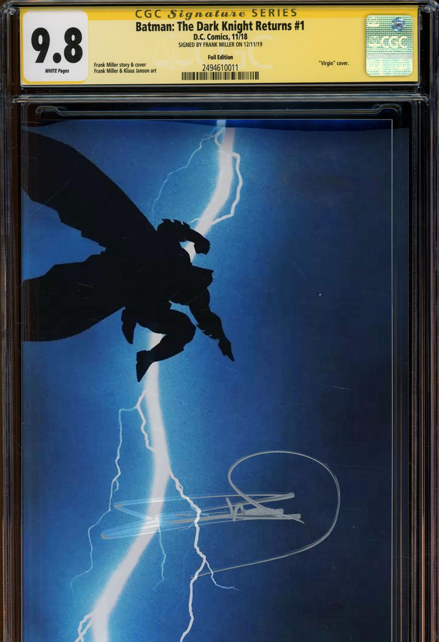 Batman The Dark Knight Returns #1 Cover J Foil Cover Signed By Frank Miller CGC 9.8