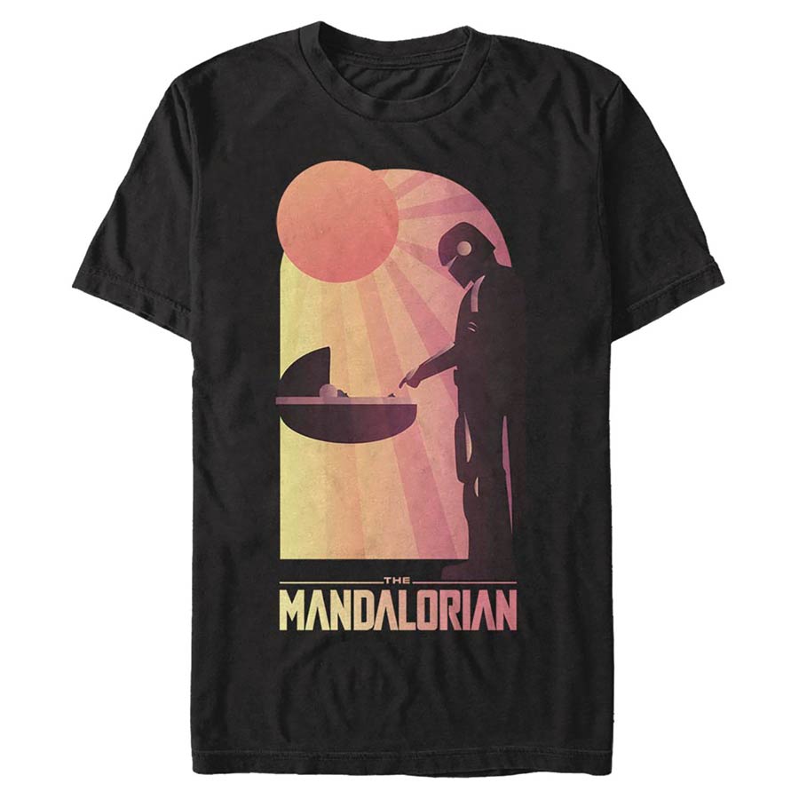 Star Wars The Mandalorian A Warm Meeting Black T-Shirt Large
