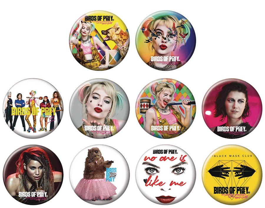 Birds Of Prey Movie Button 144-Piece Assortment Case