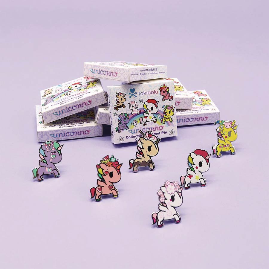 tokidoki Unicorno Enamel Pin Blind Mystery Box 16-Piece Display