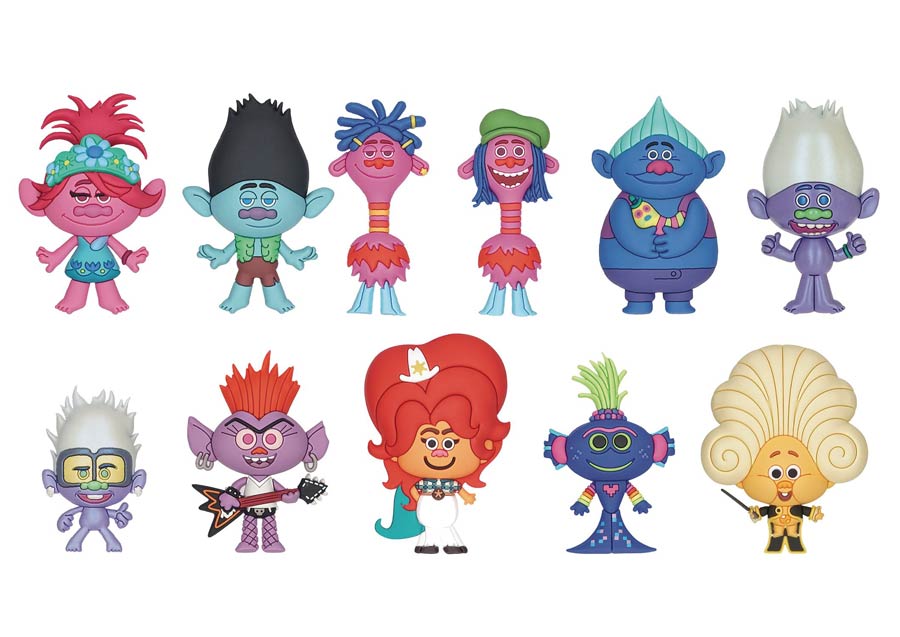 Trolls World Tour 3D Foam Bag Clip Blind Mystery Box 24-Piece Display