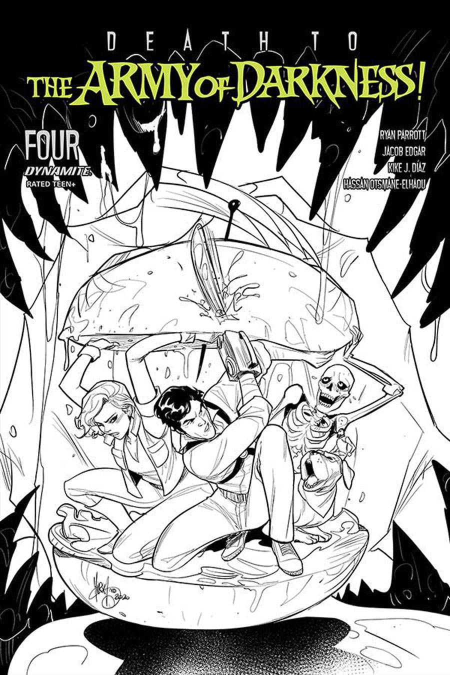 Death To The Army Of Darkness #4 Cover E Incentive Mirka Andolfo Black & White Cover