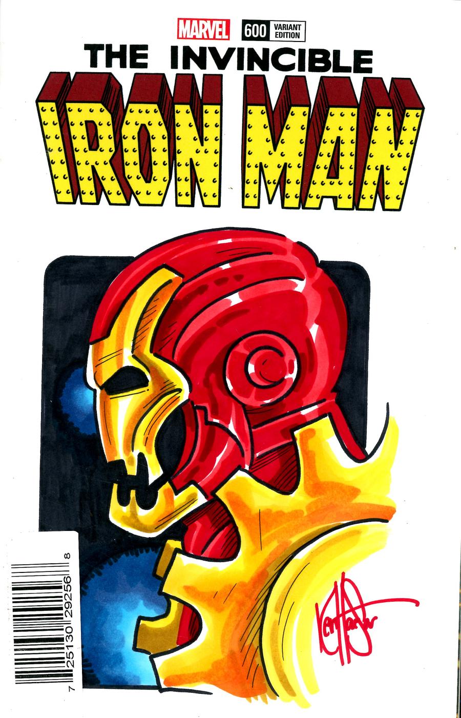 Invincible Iron Man Vol 3 #600 Cover K DF Blank Variant Cover With An Iron Man 2020 Hand-Drawn Sketch By Ken Haeser