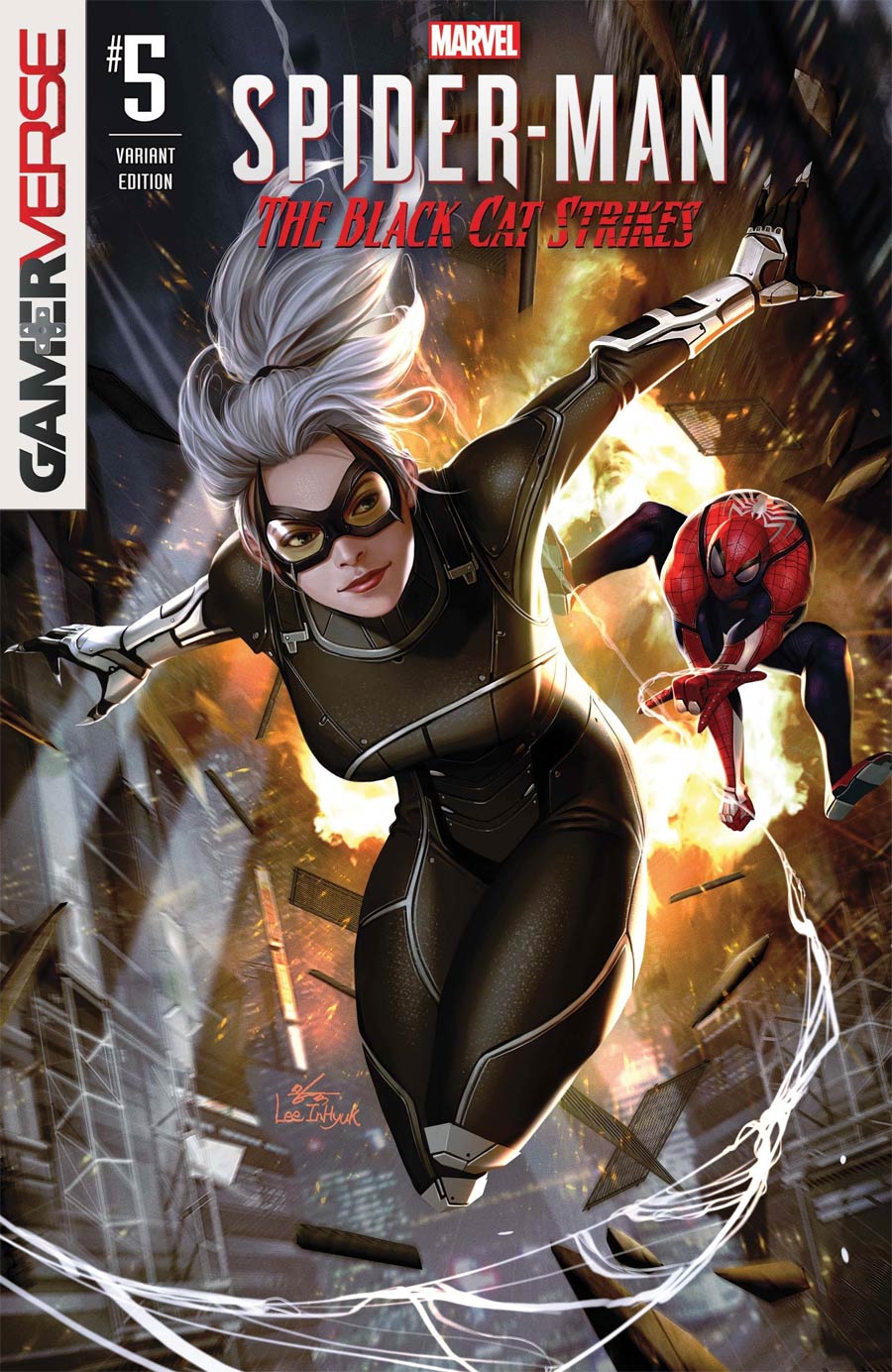 Marvels Spider-Man Black Cat Strikes #5 Cover B Incentive Inhyuk Lee Variant Cover