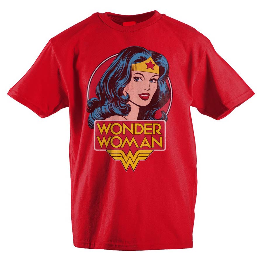 DC Comics Wonder Woman Red Youth T-Shirt Large