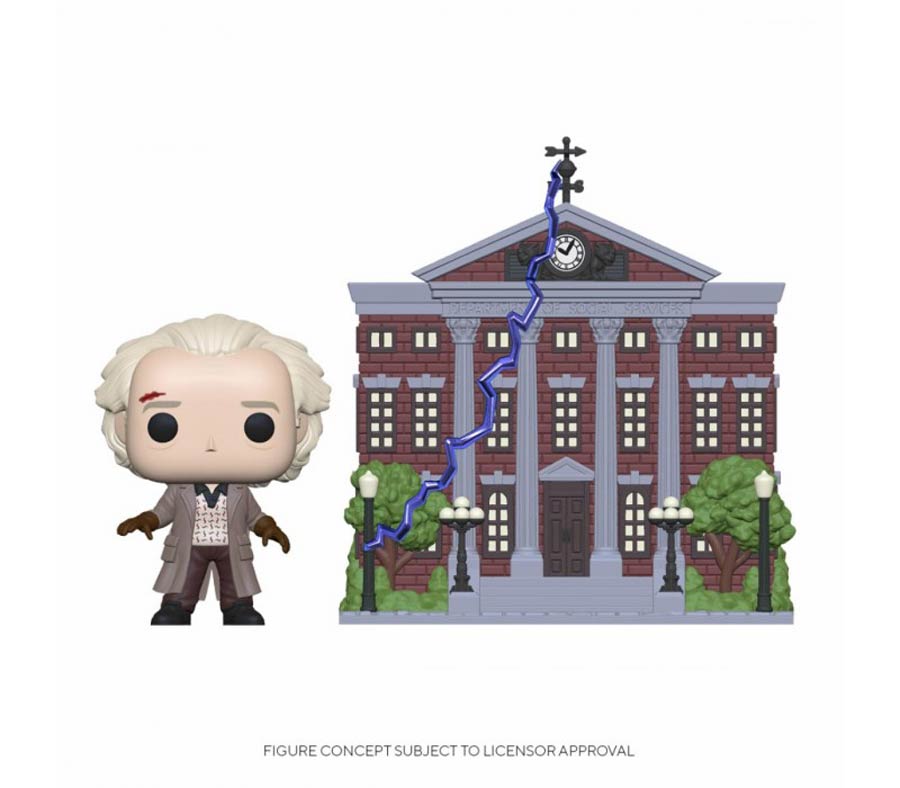 POP Town Back To The Future Doc With Clock Tower Vinyl Figure