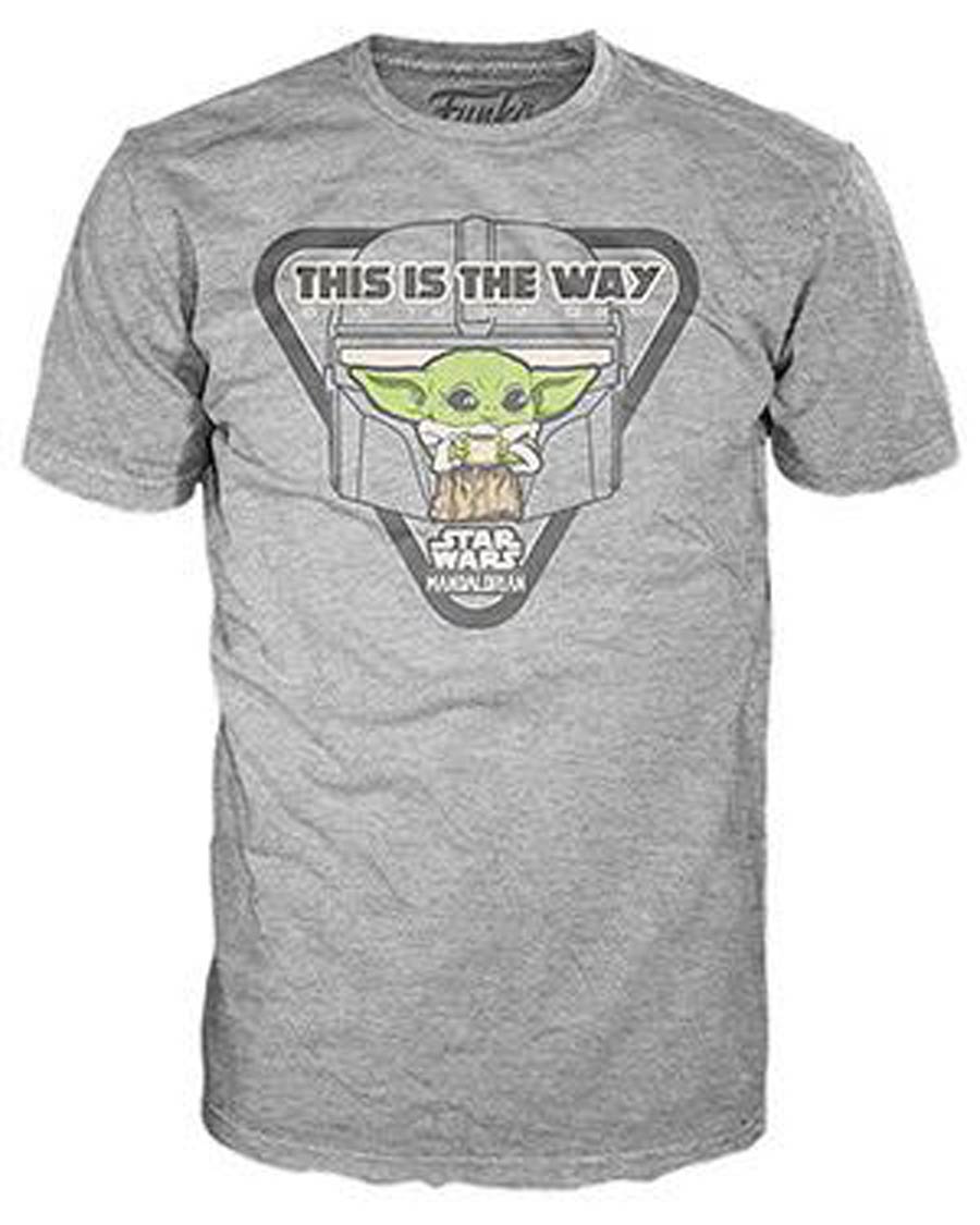 Funko Tees Star Wars The Mandalorian The Child This Is The Way Grey T-Shirt Large