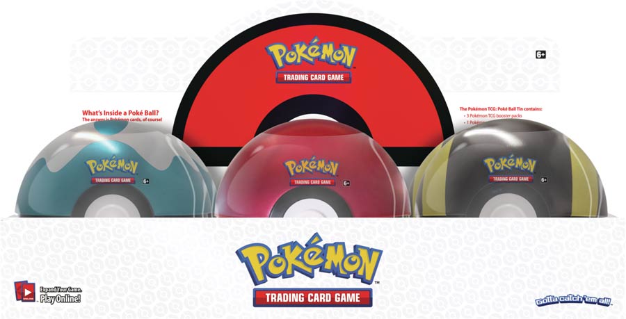 Pokemon TCG Spring 2020 Poke Ball Tin Display Of 6 Tins