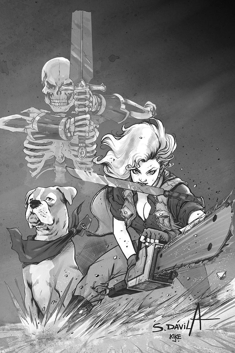 Death To The Army Of Darkness #2 Cover F Incentive Sergio Davila Black & White Virgin Cover