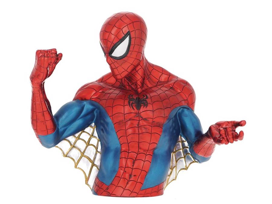 Marvel Spider-Man Metallic Web Pose Bust Bank