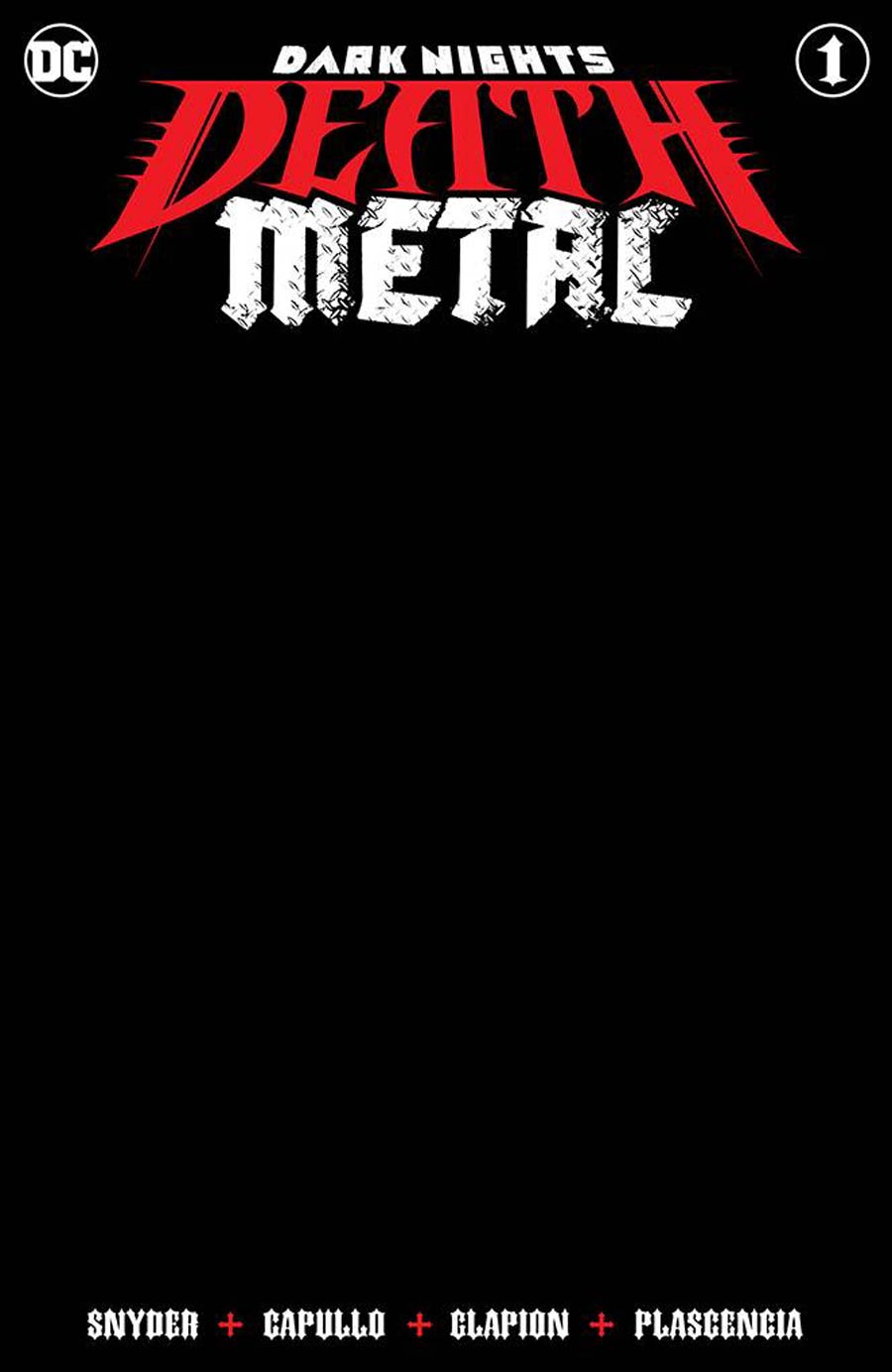 Dark Nights Death Metal #1 Cover F Variant Black Blank Cover