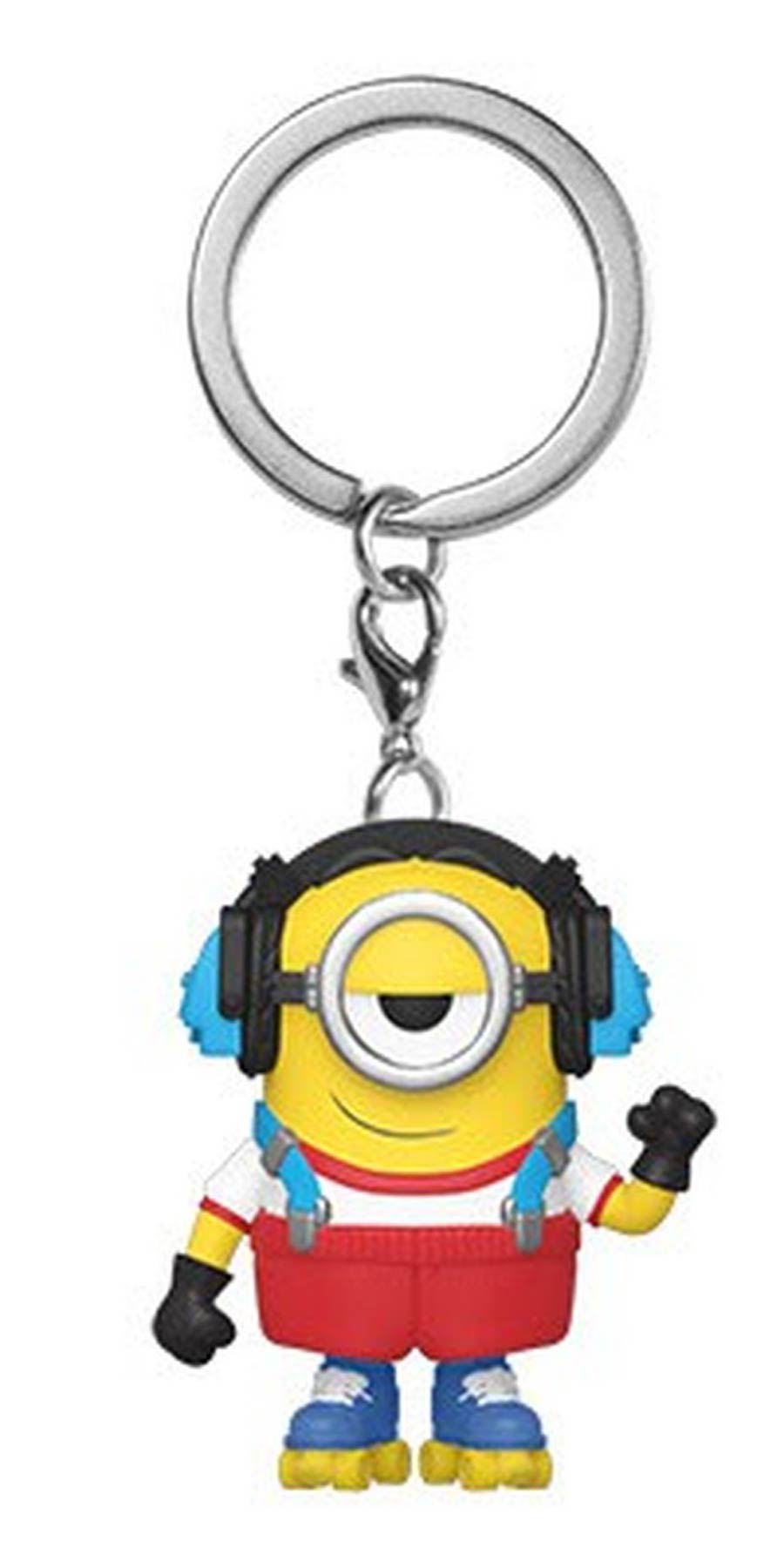 POP Keychain Minions The Rise Of Gru Roller Skating Stuart Vinyl Pocket Keychain