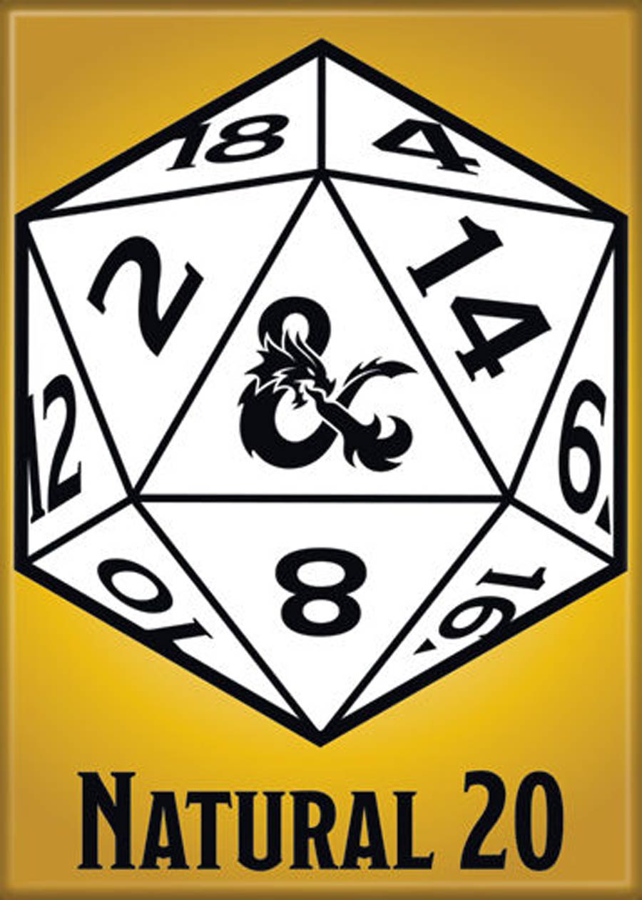 Dungeons & Dragons 2.5x3.5-inch Magnet - Natural 20 (73620DD)