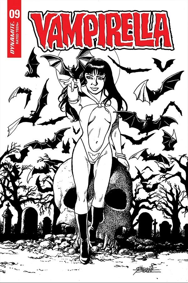 Vampirella Vol 8 #9 Cover N Incentive George Perez Black & White Cover