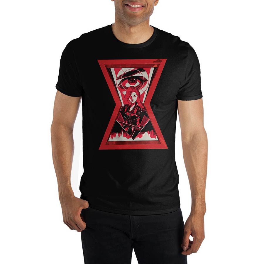 Marvel Black Widow Black Widow In Hourglass Black T-Shirt Large