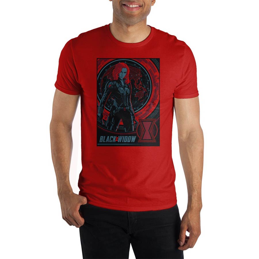 Marvel Black Widow Black Widow In Circle Red T-Shirt Large