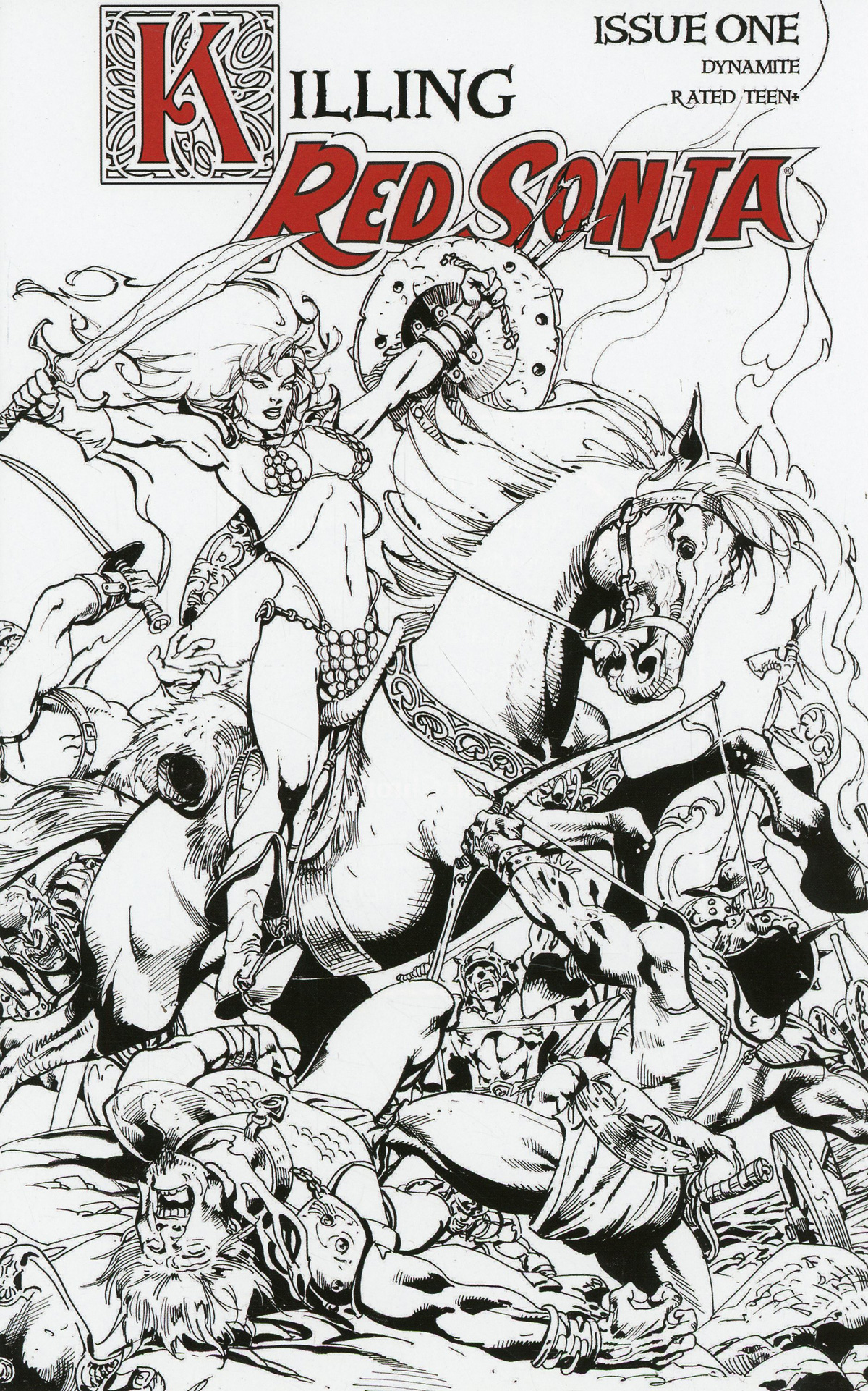 Killing Red Sonja #1 Cover D Incentive Roberto Castro Black & White Cover