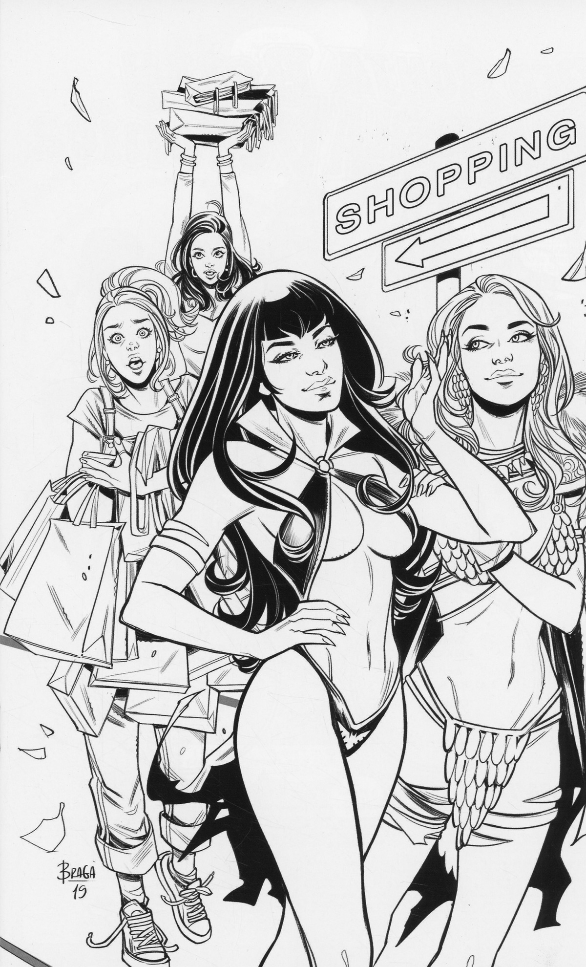 Red Sonja And Vampirella Meet Betty And Veronica #10 Cover G Incentive Laura Braga Black & White Virgin Cover