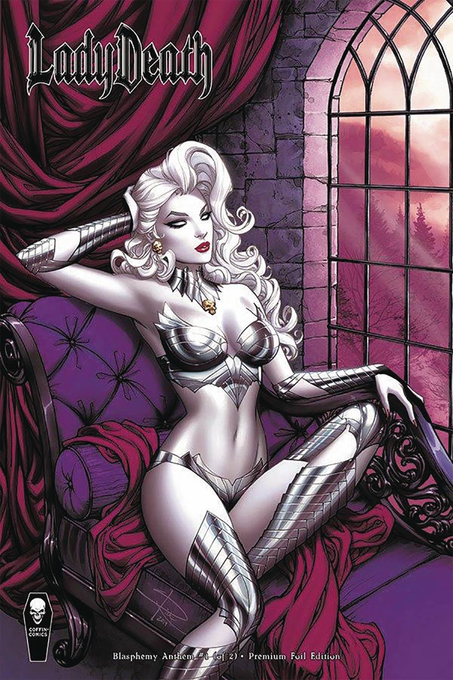 Lady Death Blasphemy Anthem #1 Cover C Variant Sabine Rich Premium Foil Cover