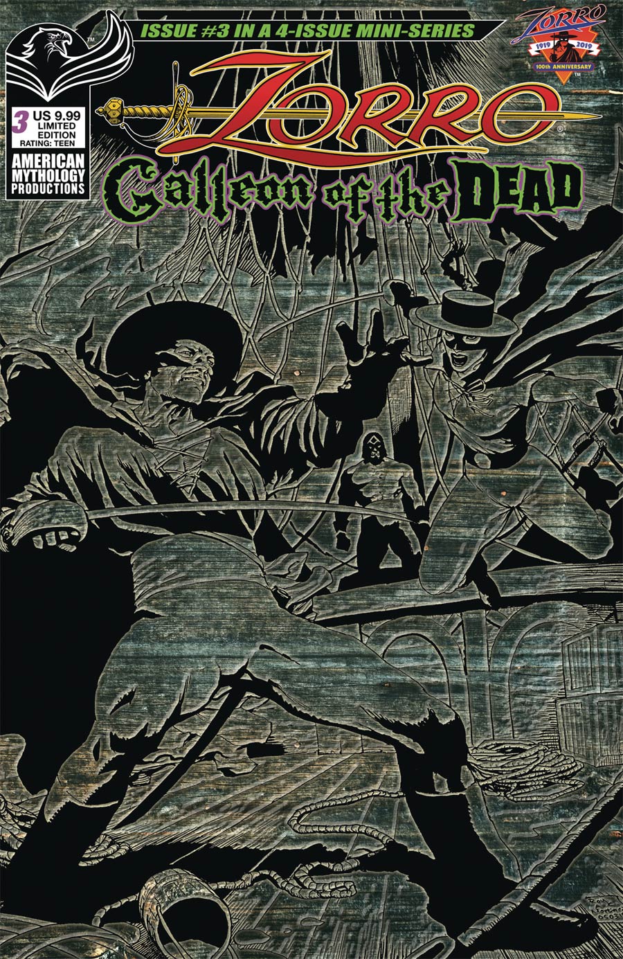Zorro Galleon Of The Dead #3 Cover B Limited Edition Pulp Variant Cover