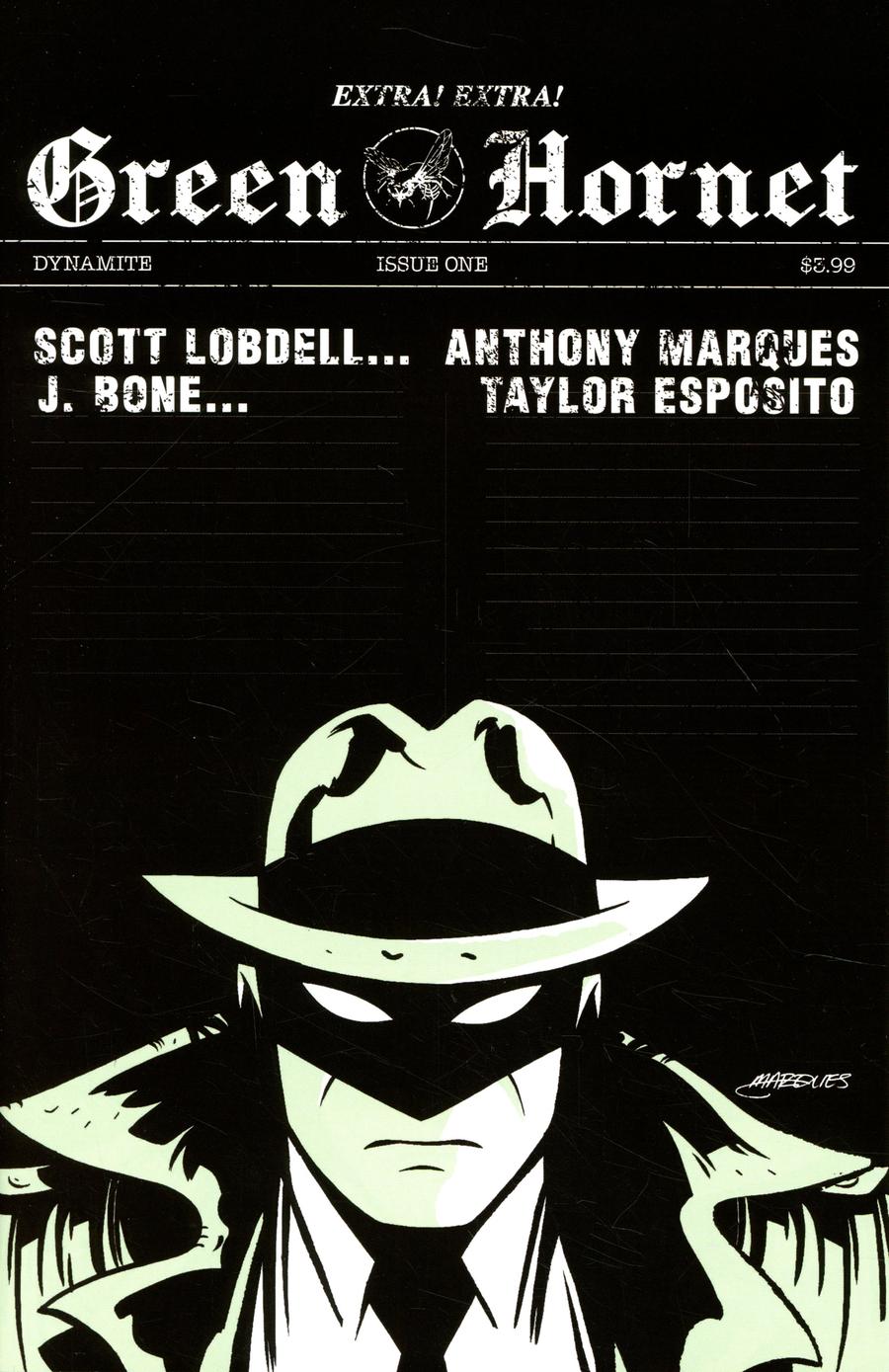 Green Hornet Vol 5 #1 Cover E Variant Anthony Marques Cover