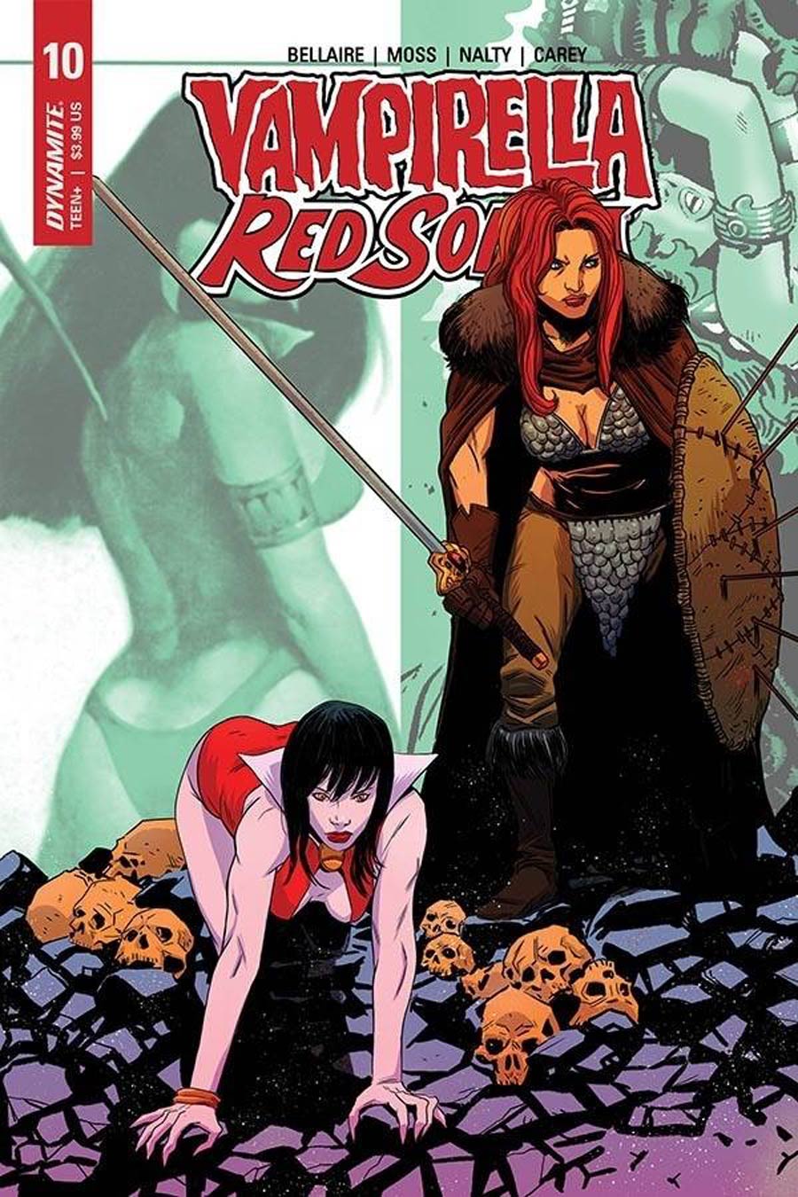 Vampirella Red Sonja #10 Cover E Variant Drew Moss Then And Now Cover