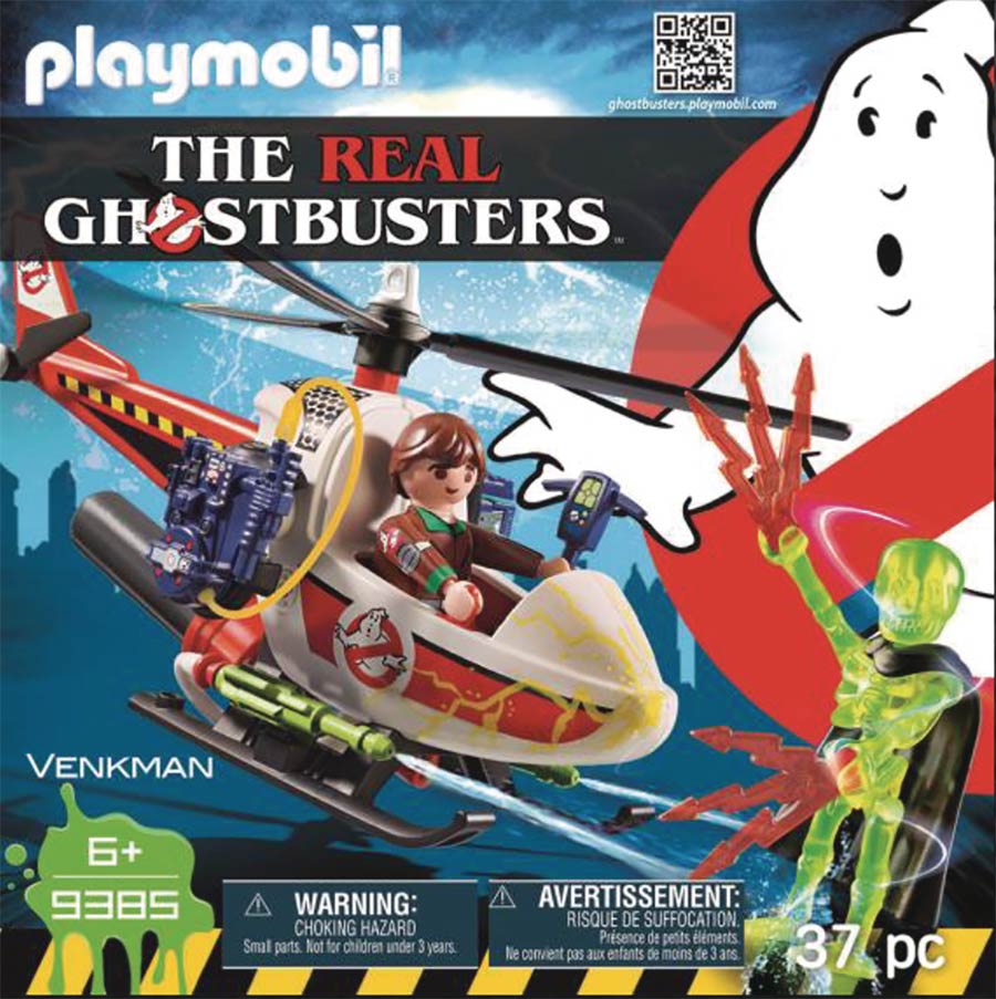 Playmobil Real Ghostbusters Peter Venkman With Helicopter Action Figure Set