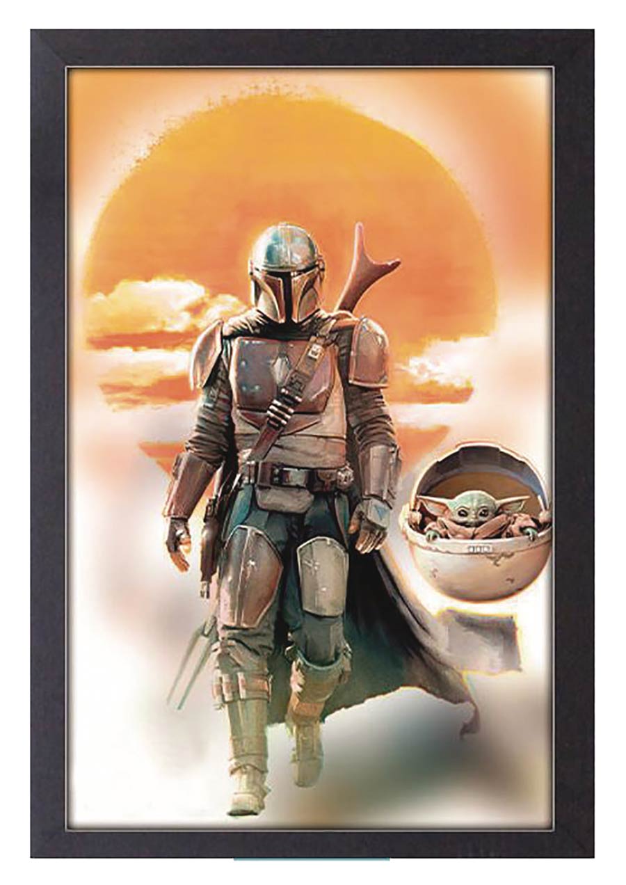 Star Wars The Mandalorian 11x17 Framed Print - The Mandalorian And The Child