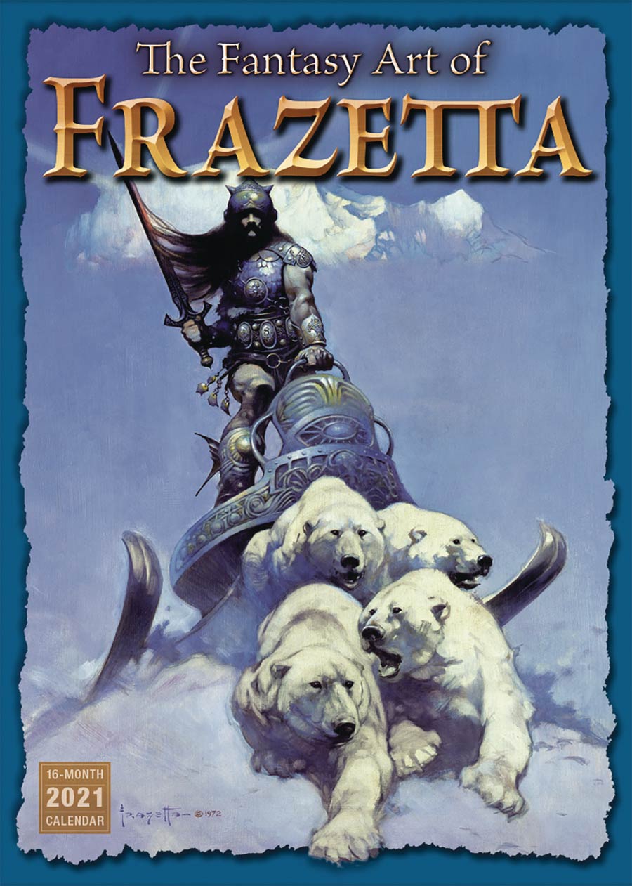 Fantasy Art Of Frank Frazetta 2021 Wall Calendar