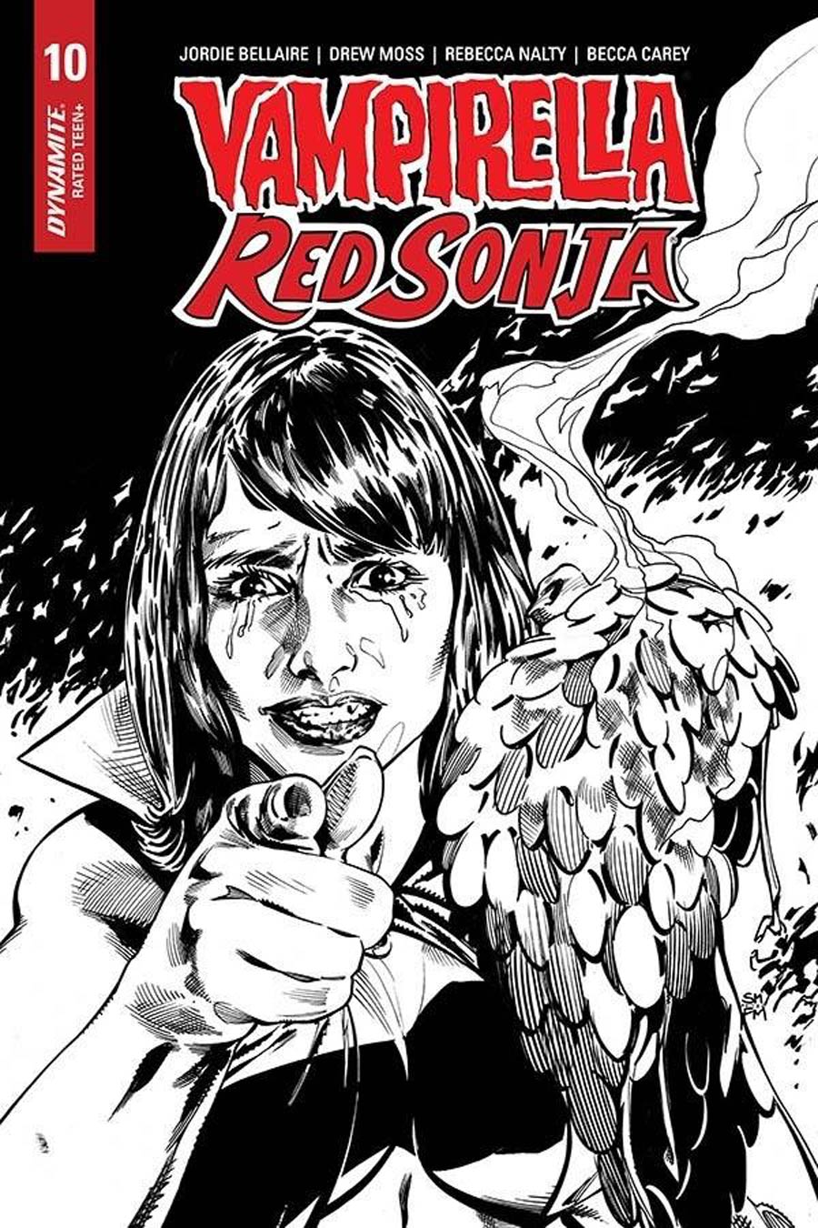 Vampirella Red Sonja #10 Cover L Incentive Stephen Mooney Frank Miller Homage Black & White Variant Cover